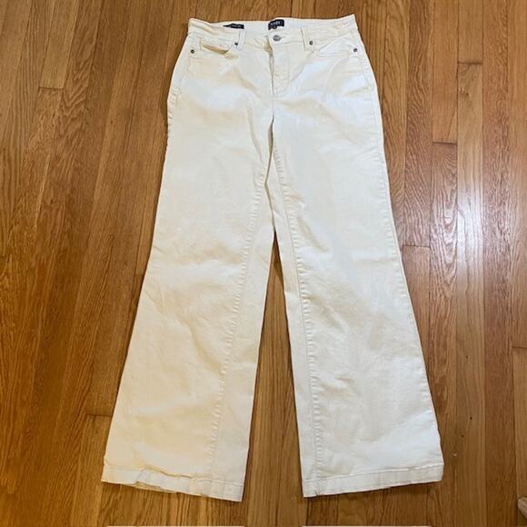 NYDJ Teresa Slimming Panel Wide Leg Denim Jeans in White Creek Womens 10 - Picture 1 of 10